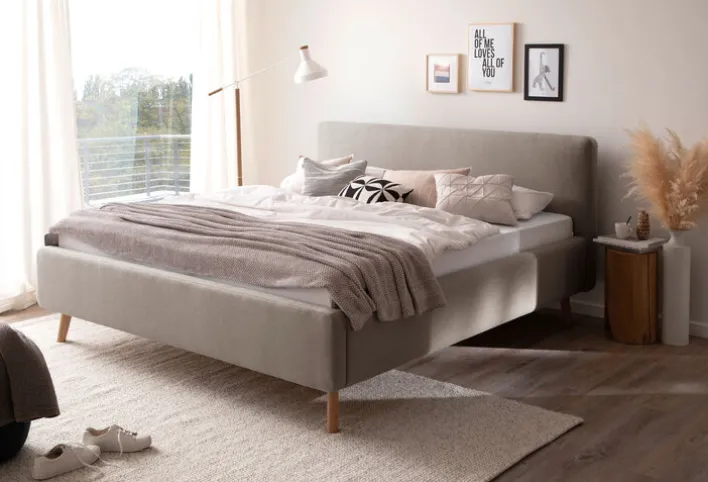 Polsterbett MATTIS 160 x 200 cm taupegrau