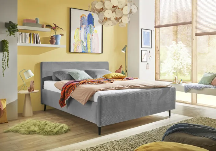 Polsterbett SALVADOR 180 x 200 cm silver