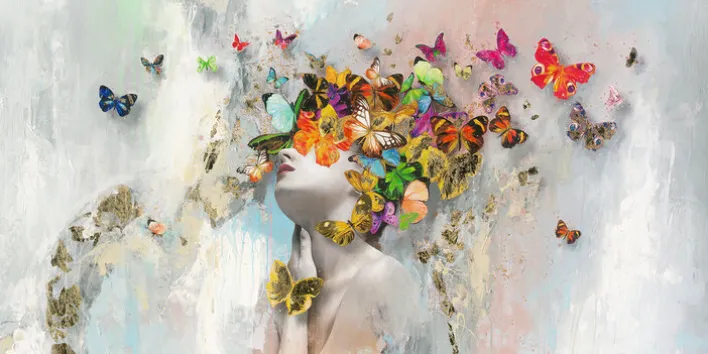 PRO ART Bild BUTTERFLY FACE III 180 x 90 cm