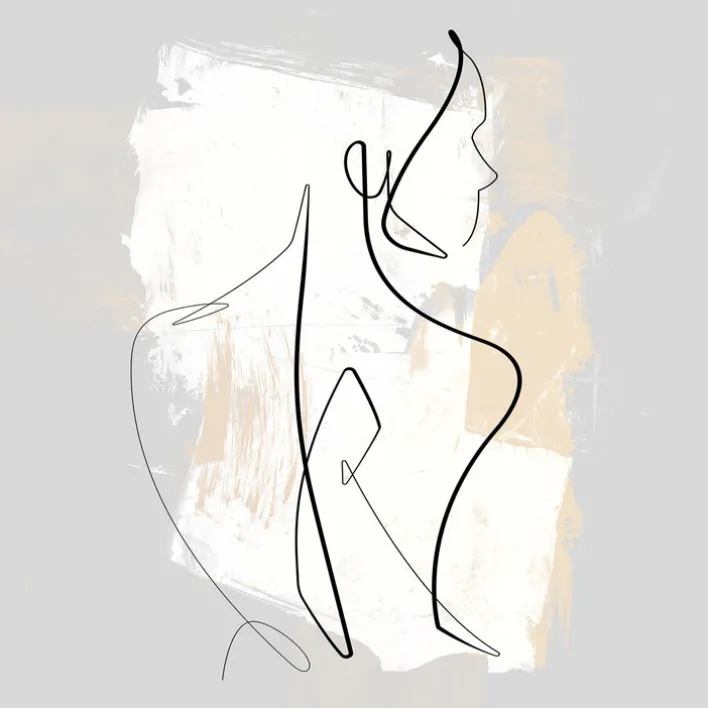 PRO ART Canvas-Art Bild FEMALE ABSTRADT LINE ART II 30 x 30 cm