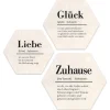 PRO ART Cut-Out Hexagone Bilder Set ZUHAUSE GLÜCK LIEBE II 3-teilig