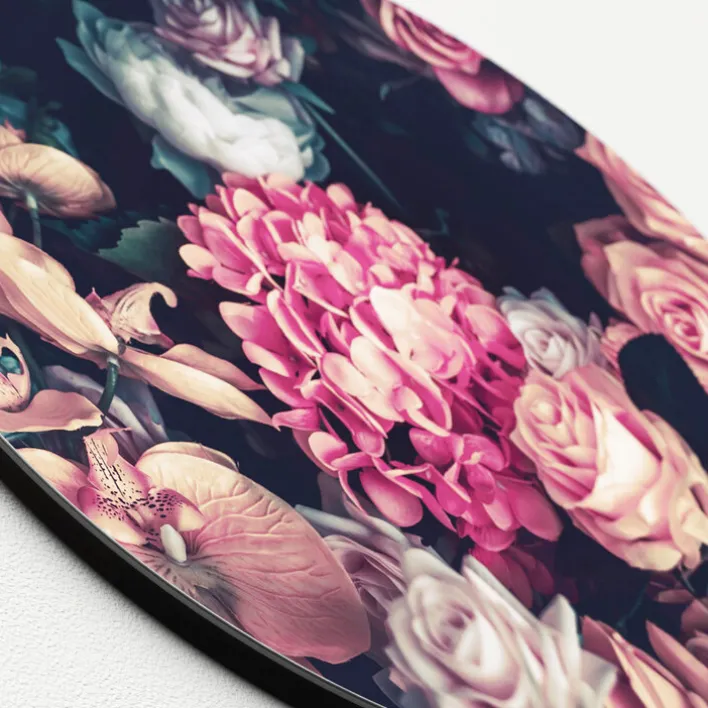 PRO ART Glas-Art Bild BAROQUE FLOWERS IV Ø 20 cm mehrfarbig