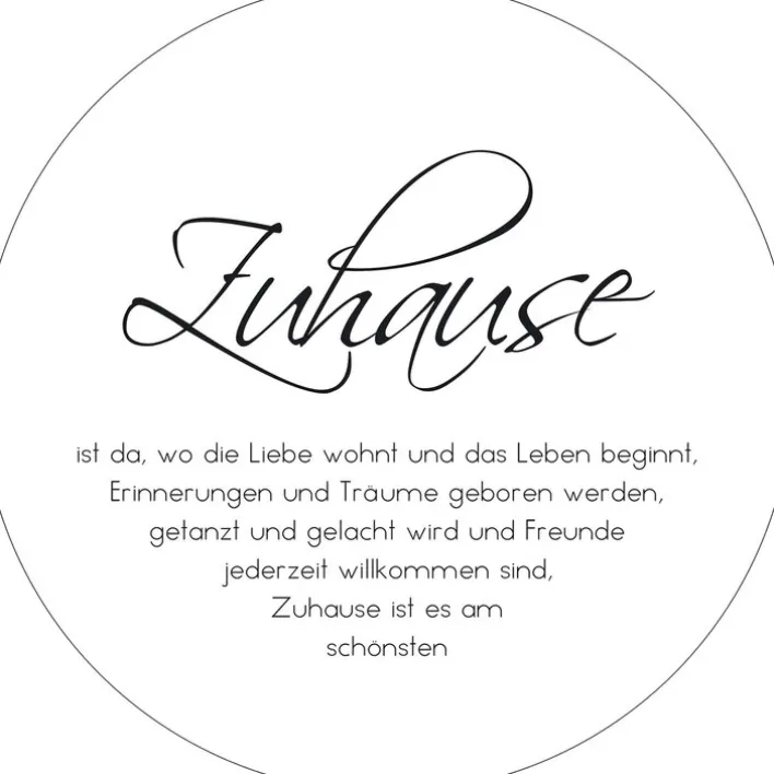 PRO ART Glasbild ZUHAUSE 50 x 50 cm schwarz/ weiß