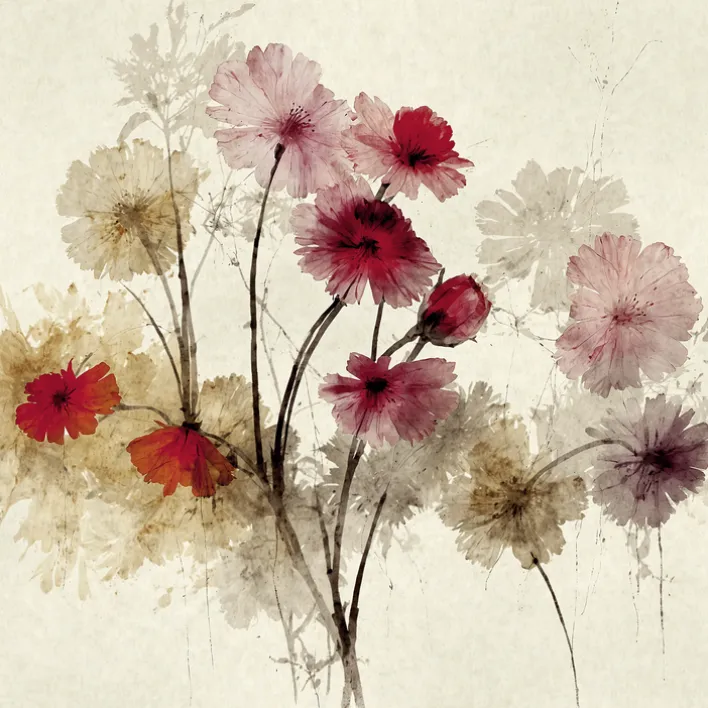 PRO ART Metallbild DELICATE FLORAL STRUCTURES 50x50cm