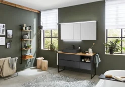 puris Waschplatz ASPEKT 155 cm Cosmos Grey matt/ Hunton Eiche