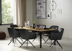 PURO Amlehnstuhl VENEDIG Lederbezug schwarz