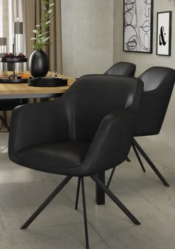 PURO Amlehnstuhl VENEDIG Lederbezug schwarz