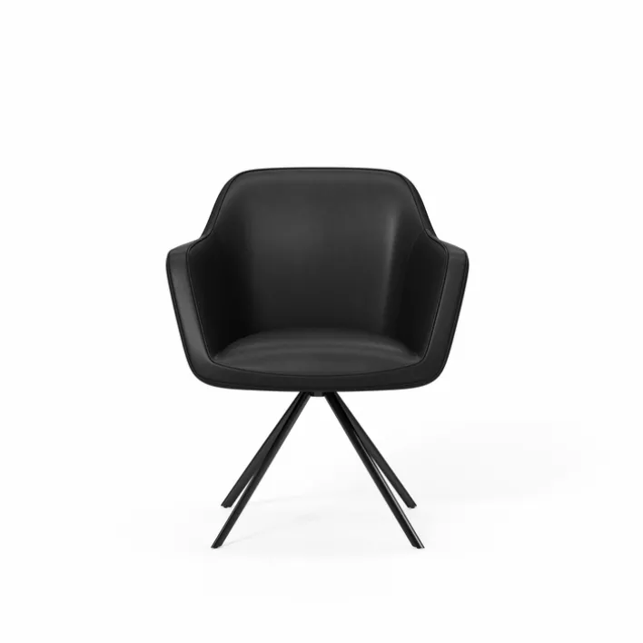 PURO Amlehnstuhl VENEDIG Lederbezug schwarz