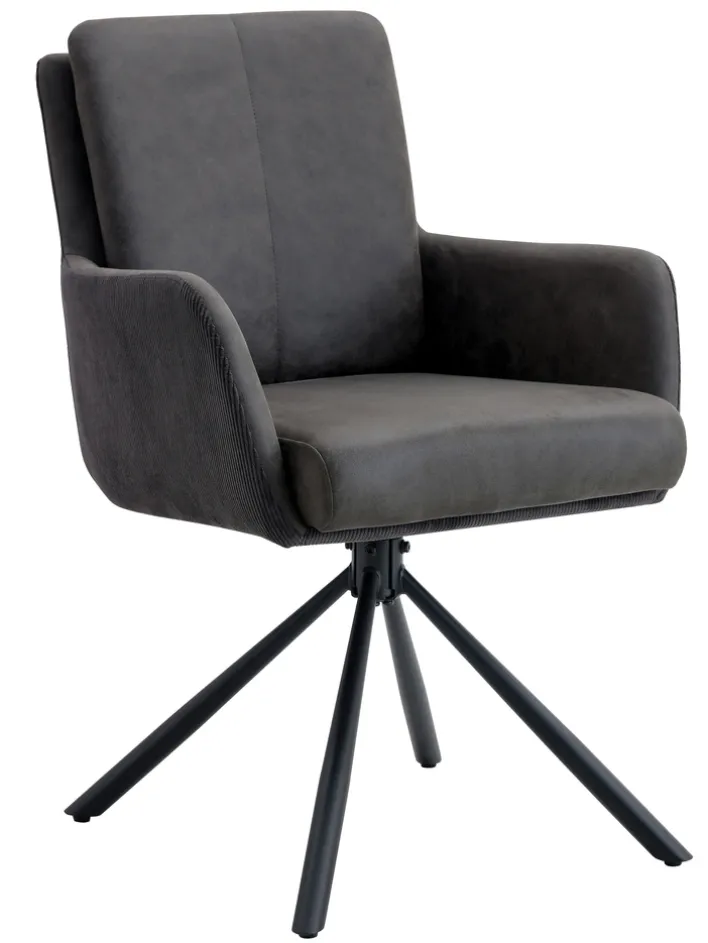 PURO Armlehnstuhl PEDRO dunkelgrau/schwarz