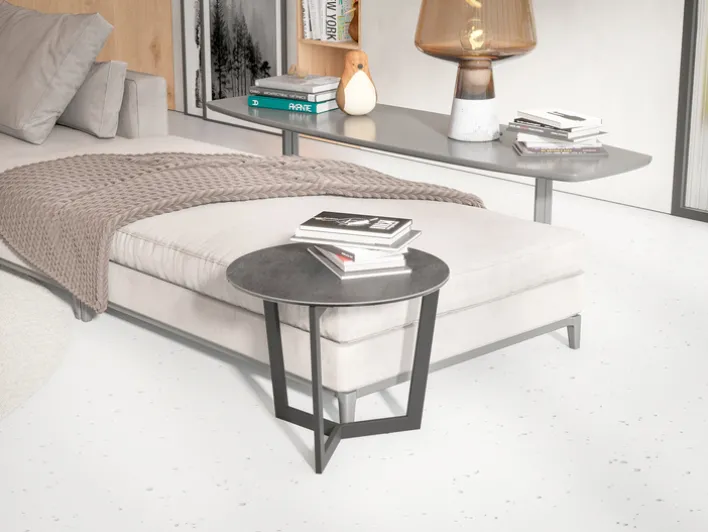 Puro Beistelltisch TAMARA LAQUE 55 cm titan grau