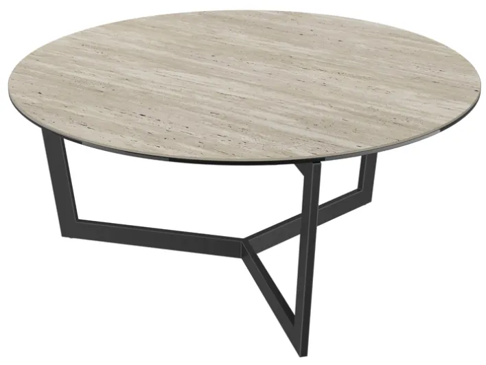 Puro Couchtisch TAMARA, Metall/Stein, 90 x 90 x 40 cm Braun/Schwarz