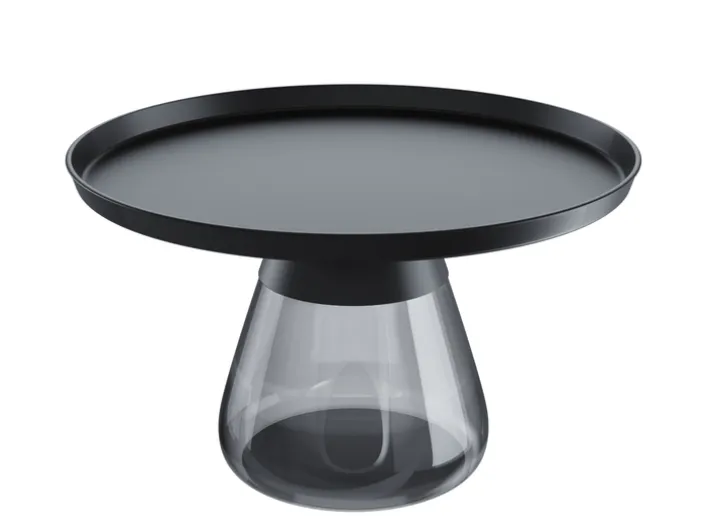 Puro DROP Couchtisch 71x43 cm Rauchgrau/Schwarz