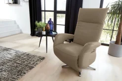 PURO Fernsehsessel CERGY XL-V3 Motor /Lederbezug steingrau