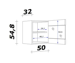 QUARTIER Eck-Hängeschrank MEGGIE 50 x 54 x 32cm weiß