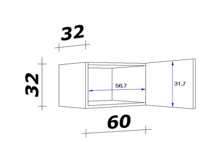 QUARTIER Hängeschrank MEGGIE 60 x 32 x 32 cm weiß