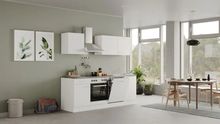 Quartier Küchenblock PETE 220cm Weiß