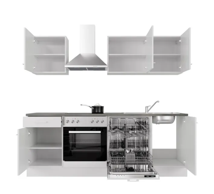 Quartier Küchenblock PETE 220cm Weiß