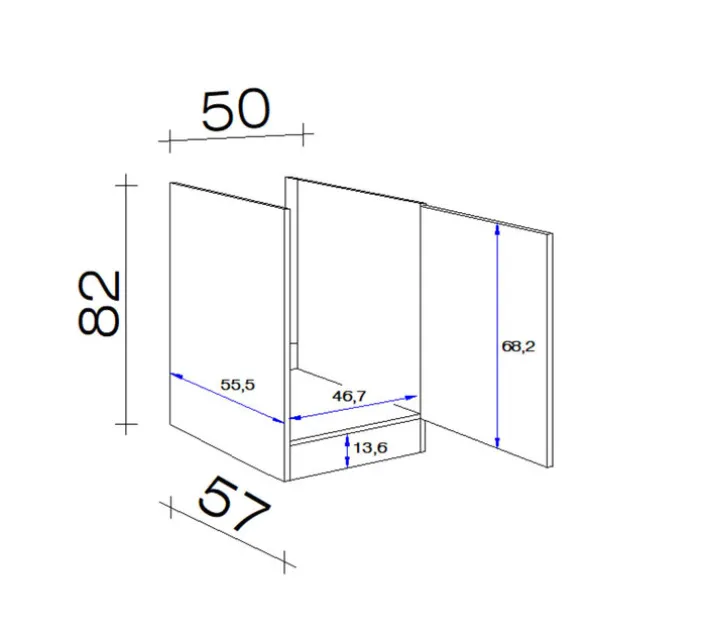 QUARTIER Spülen Unterschrank MEGGIE 50 x 82 x 57 cm weiß