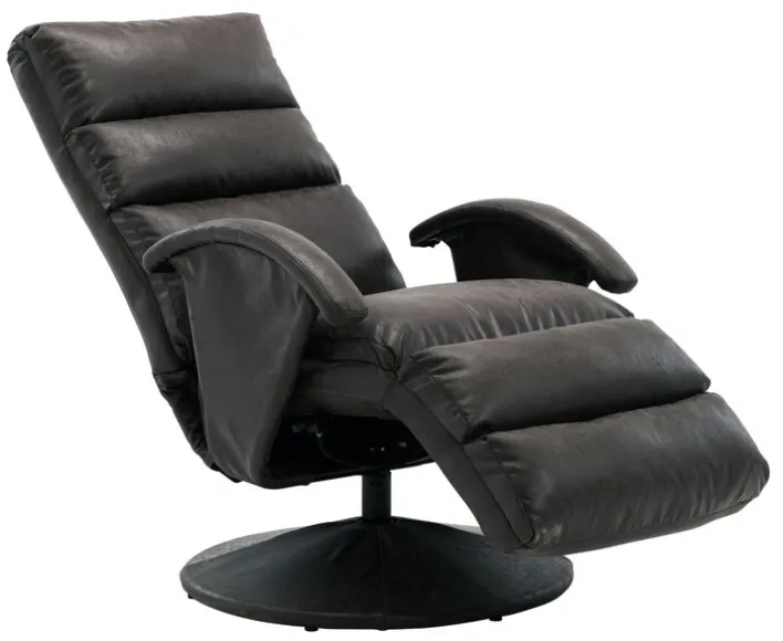 Relaxliege EMIL Lederlook Vintage schwarz