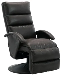 Relaxliege EMIL Lederlook Vintage schwarz