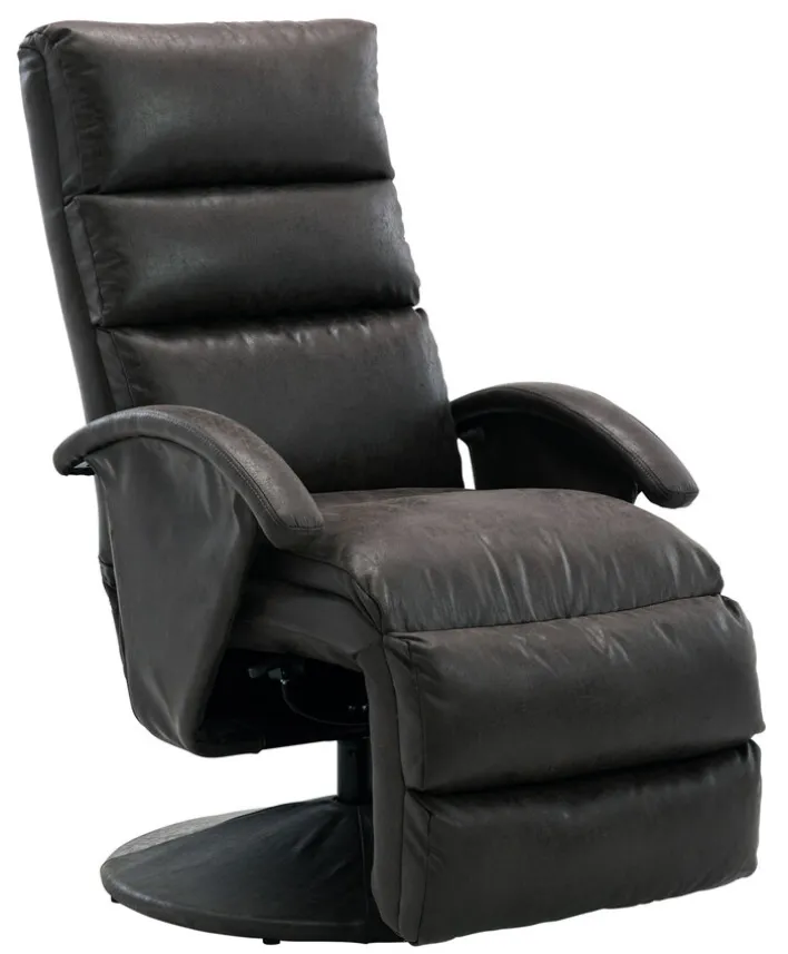 Relaxliege EMIL Lederlook Vintage schwarz