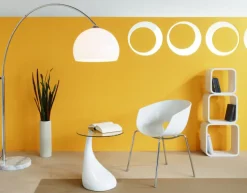 Retrofit Bogenlampe chromfarbig /weiß /Marmor weiß