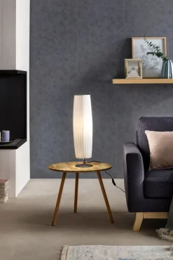 Retrofit Tischlampe rund 60 cm weiß