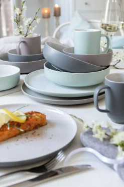 Ritzenhoff & Breker Dessertteller JASPER 6er Set taupebraun/ weiß