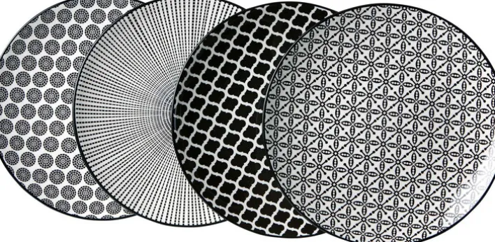 Ritzenhoff & Breker Dessertteller TAKEO 4er Set schwarz/ weiß