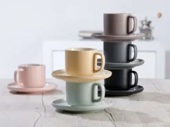 Ritzenhoff & Breker Espressotasse JASPER 6er Set grau/ weiß