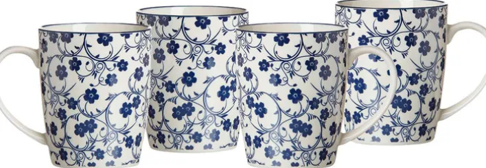 Ritzenhoff & Breker Kaffeebecher ROYAL SAKURA 4er Set blau/ weiß