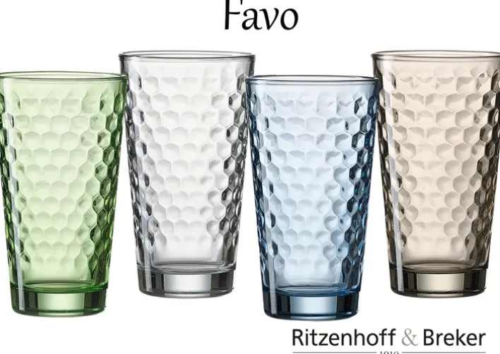 Ritzenhoff & Breker Longdrinkglas FAVO 6er Set 400 ml klar Glas