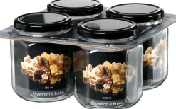 Ritzenhoff & Breker Vorratsglas MARA 4er Set 580 ml Glas sechskantig