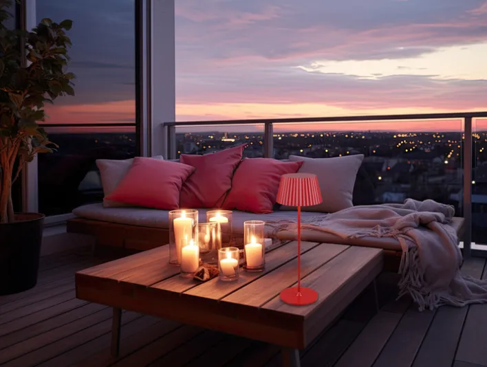 RL Akku LED Tischlampe SUAREZ 2-teilig rot