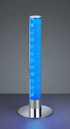 RL LED Tischlampe LEIA mit Fernbedienung 40 cm Metall/Acryl chromfarbig/transparent