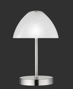 RL LED Tischlampe QUEEN 24 cm Glas/Metall nickelfarbig