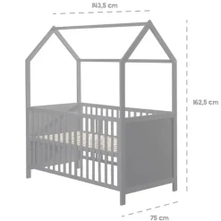 roba Babybett HAUSBETT 70 x 140 cm taupe
