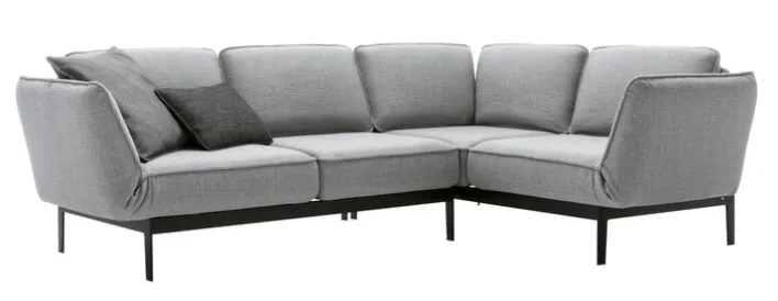 ROLF BENZ Ecksofa MERA 267 x 192 cm Stoffbezug signalgrau