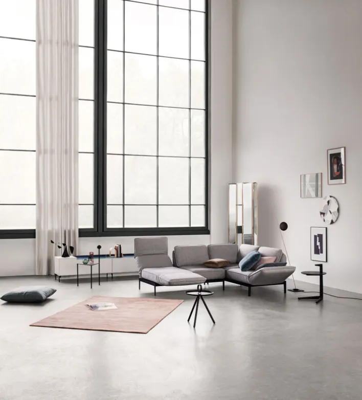 ROLF BENZ Ecksofa MERA 267 x 192 cm Stoffbezug signalgrau