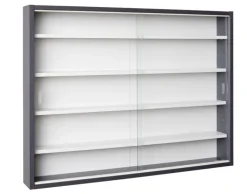 Sammlervitrine HENDRIK 80x60x9,5 cm Grau/Weiß