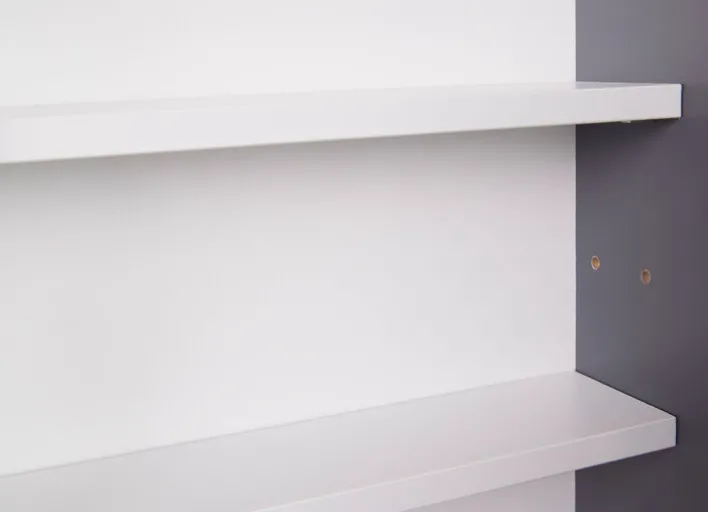 Sammlervitrine HENDRIK 80x60x9,5 cm Grau/Weiß