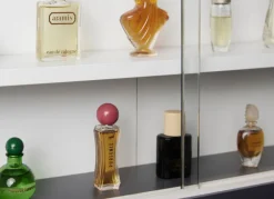 Sammlervitrine HENDRIK 80x60x9,5 cm Grau/Weiß