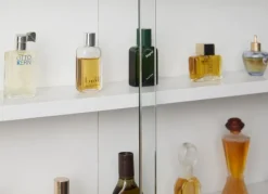 Sammlervitrine HENDRIK 80x60x9,5 cm Grau/Weiß