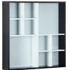 Sammlervitrine PETER 70x70x13 cm Schwarz/Weiß