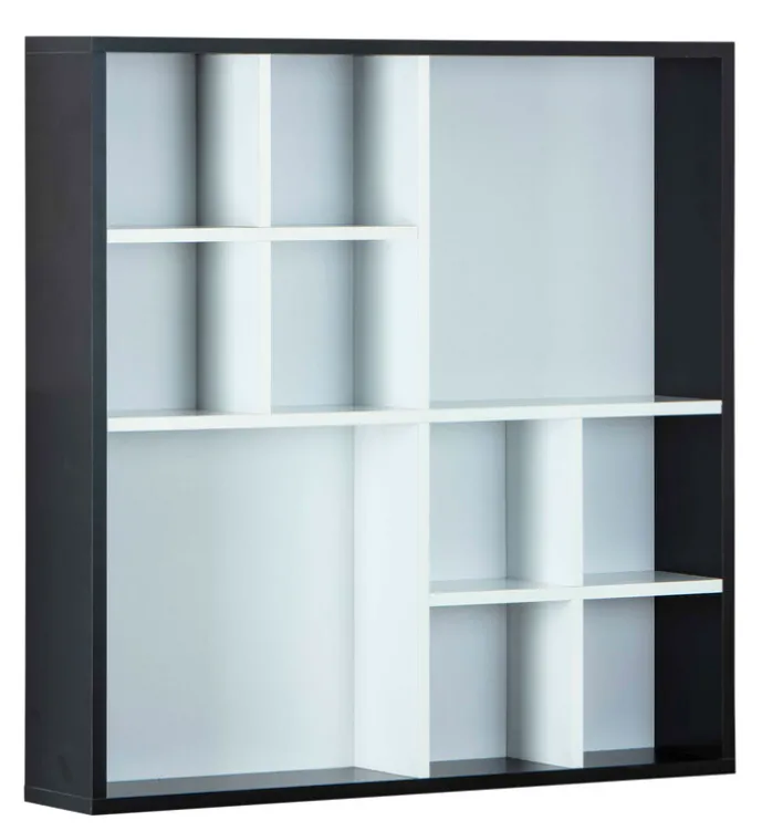 Sammlervitrine PETER 70x70x13 cm Schwarz/Weiß