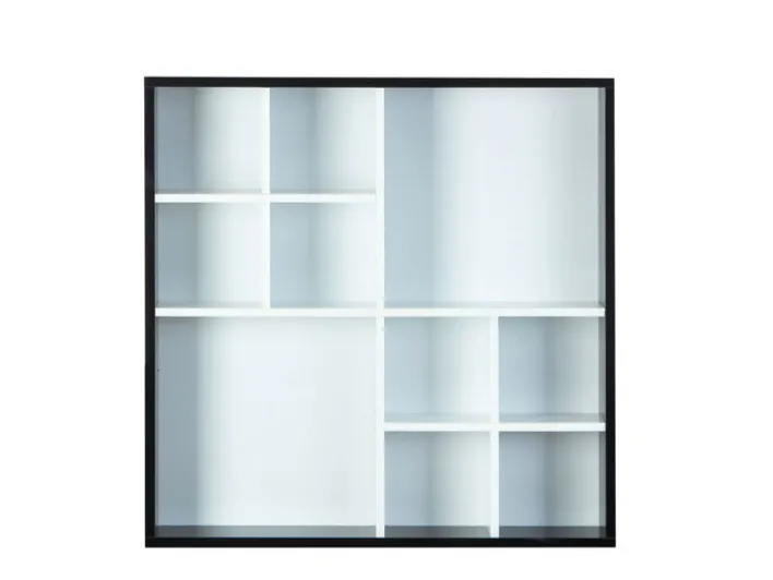 Sammlervitrine PETER 70x70x13 cm Schwarz/Weiß