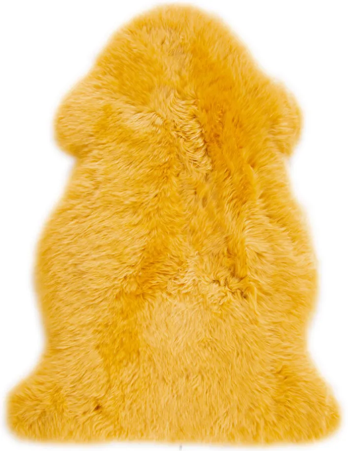 Schaffell UNIKAT OAKLAND I 60 x 85 cm currygelb