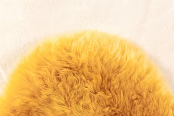 Schaffell UNIKAT OAKLAND I 60 x 85 cm currygelb