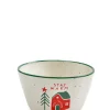 Schale MERRY CHRISTMAS Steingut 14 x 14 x 8 cm Weiß/Mehrfarbig