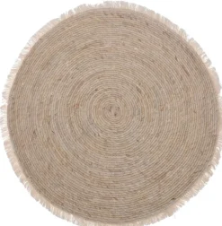 Schilf Teppich rund IBIZA 80 cm beige